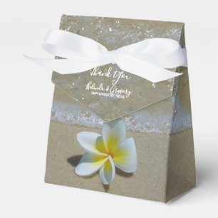 Plumeria Frangipani On Sand Wedding Favor Box