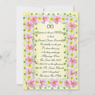 Plumeria Frangipani Wedding Invitation