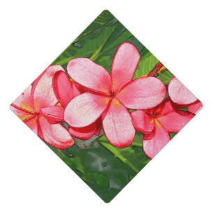 Plumeria Graduation Cap Topper