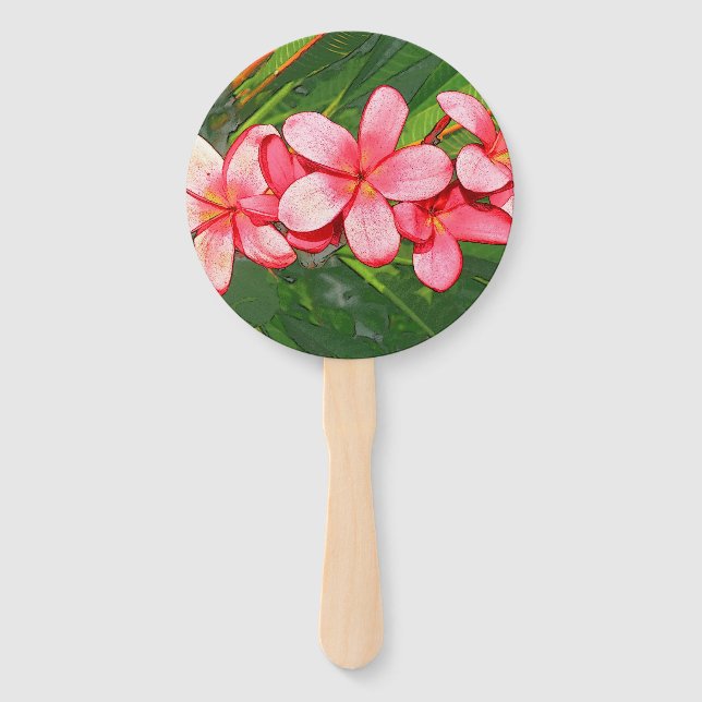Plumeria Hand Fan (Front)