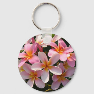 Plumeria Hawaiian Flowers Pink Key Chain