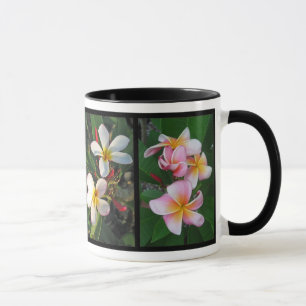 Plumeria Hawaiian Tropical Flowers on Collage Mug