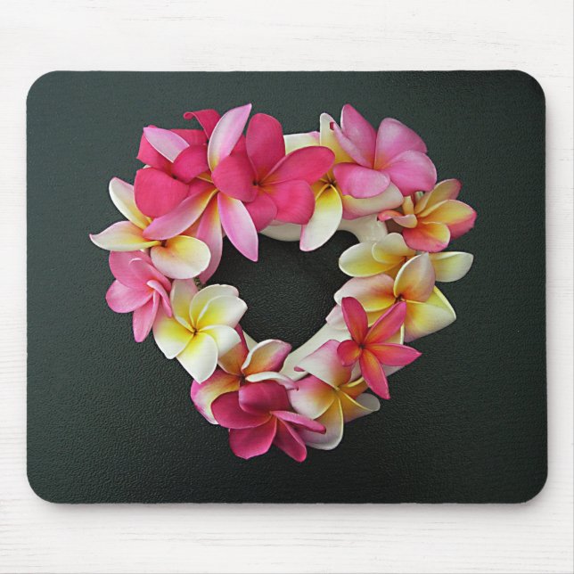 Plumeria in Heart Ring on mousepad (Front)