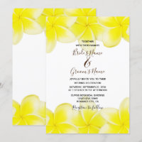 Plumeria jaune Frangipani Invitations de mariage