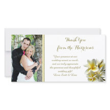 Plumeria Jaune Mariage photo Merci