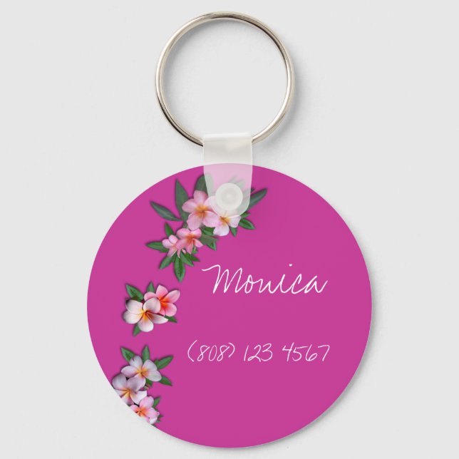 Plumeria Keychain (Front)