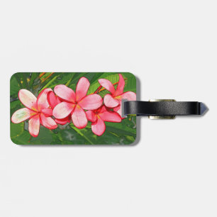 plumeria luggage tag