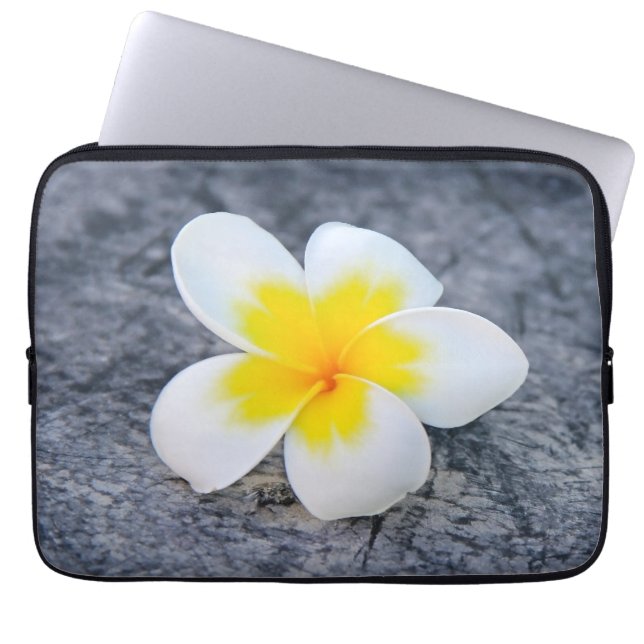 Plumeria Lumbar Pillow Laptop Sleeve (Front)