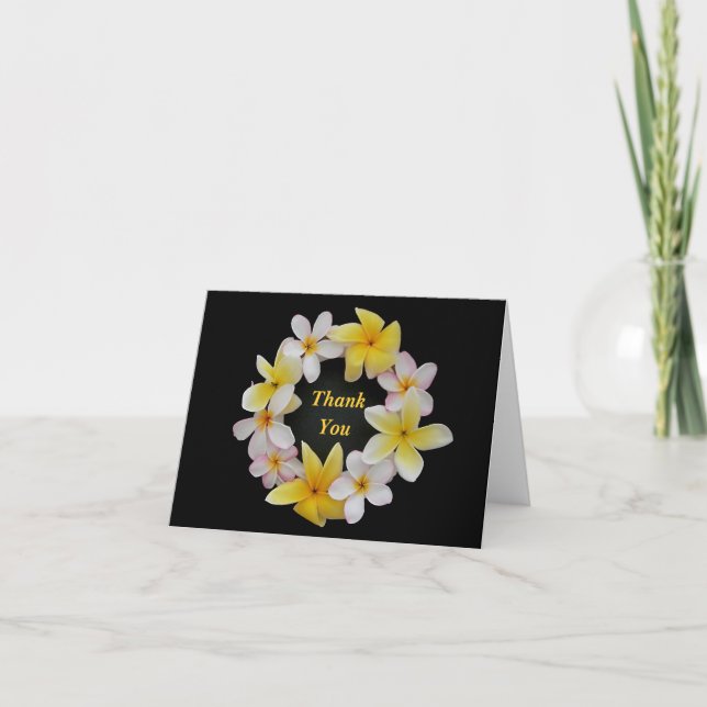 Plumeria Note Card Flower Ring Thank, You or Blank (Front)