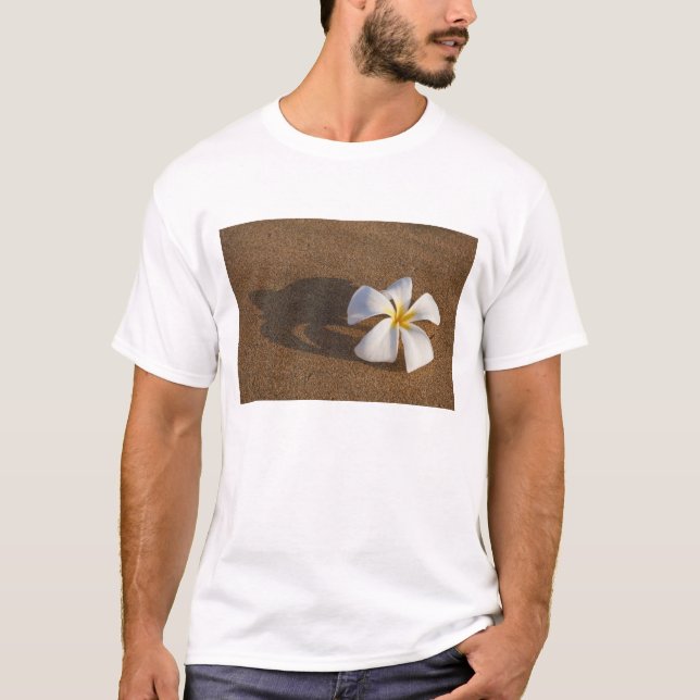 Plumeria on sandy beach, Maui, Hawaii, USA T-Shirt (Front)
