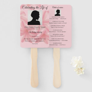 Plumeria order of service hand fan