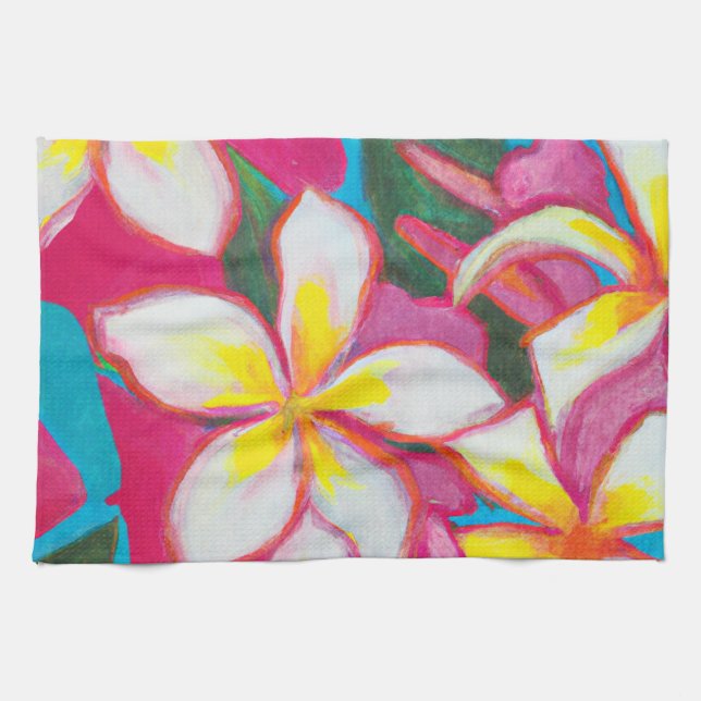 Plumeria party Hawaii art Kitchen Towel (Horizontal)