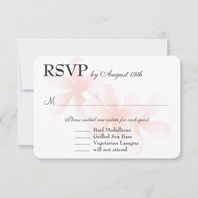 Plumeria rose blanc RSVP avec sélection de repas (Devant)