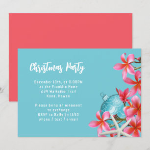 Plumeria rose Fleurs Noël Invitation