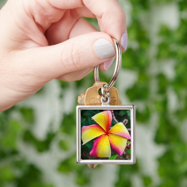 Plumeria rubra keychain (Hand)