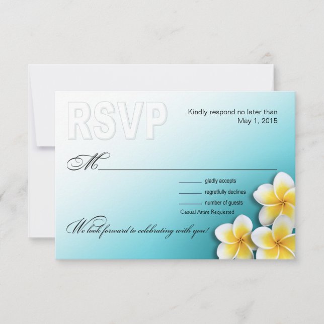 Plumeria Starfish Tropical Beach RSVP (Front)