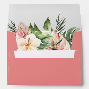 Plumeria tropicale & Flamant rose Lily Enveloppe f