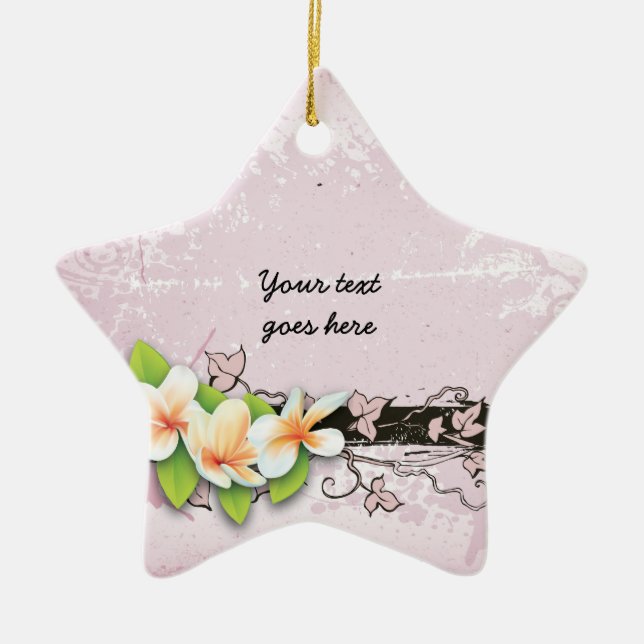 Plumeria vintage et ornement de grunge rose lierre (Devant)