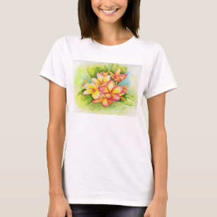 Plumeria watercolor by Malorie Arisumi Maui Hawaii T-Shirt