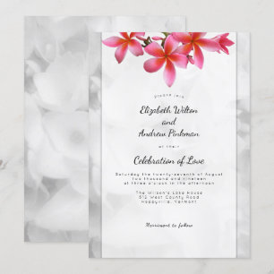 Plumeria Wedding Celebration of Love Invitation