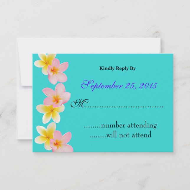 Plumeria Wedding Invitation RSVP Card (Front)