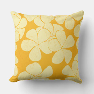 Plumeria yellow on yellow throw pillow