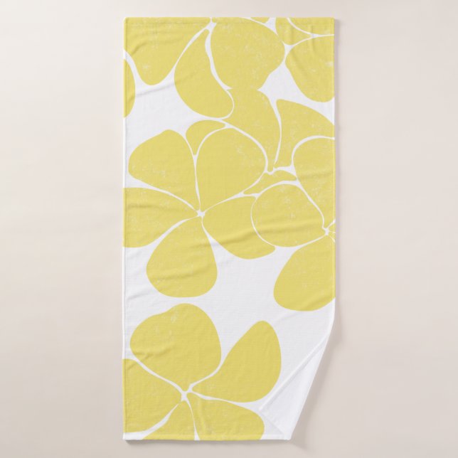 Plumerias de motif d'impression hawaïen moderne (Serviette de bain)