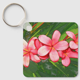 Plumerias Keychain