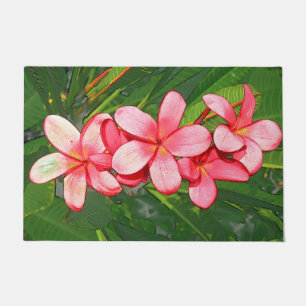 Plumerias pink doormat