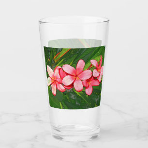 Plumerias pink  glass