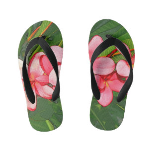 Plumerias pink  kid's flip flops
