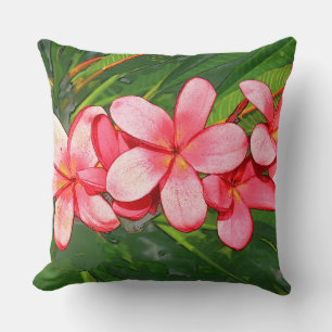 Plumerias Throw Pillow