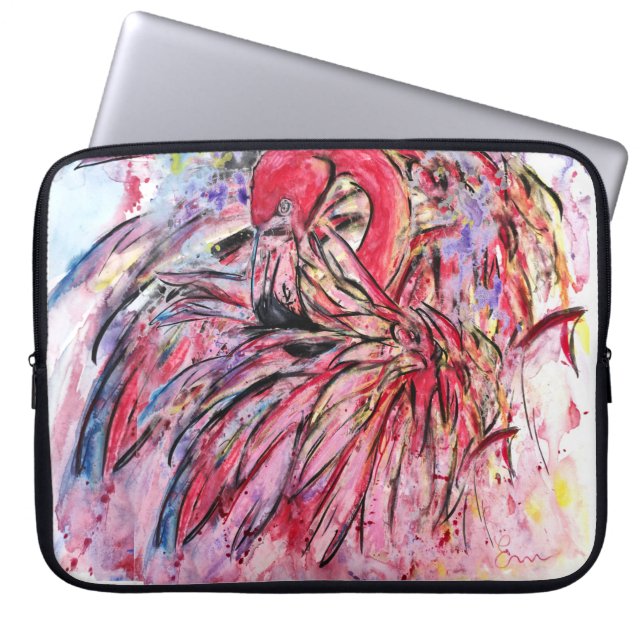 Plumes au rose Sacs pour électronique (Devant)