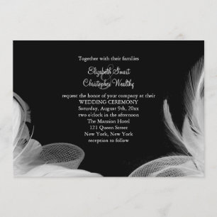 Plumes blanches 2 Faire-part de mariage