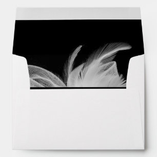 Plumes blanches 5x7 Enveloppe d'invitation