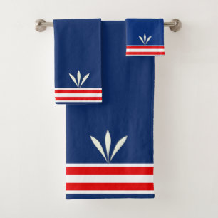 Plumes blanches modernes sur bleu et rouge