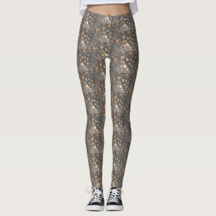 Plumes Brown de poulet noir Motif Legging