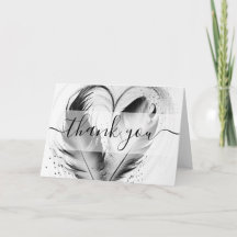 Plumes de coeur personnalisées Merci