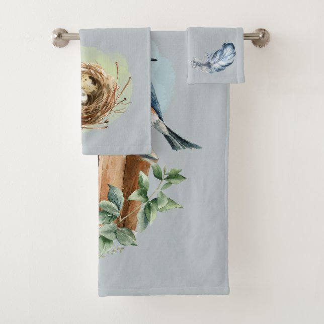 Plumes de nid d'oiseaux bleues et vertes (En situation)