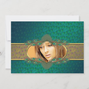 Plumes de paon doux 16 invitations photo