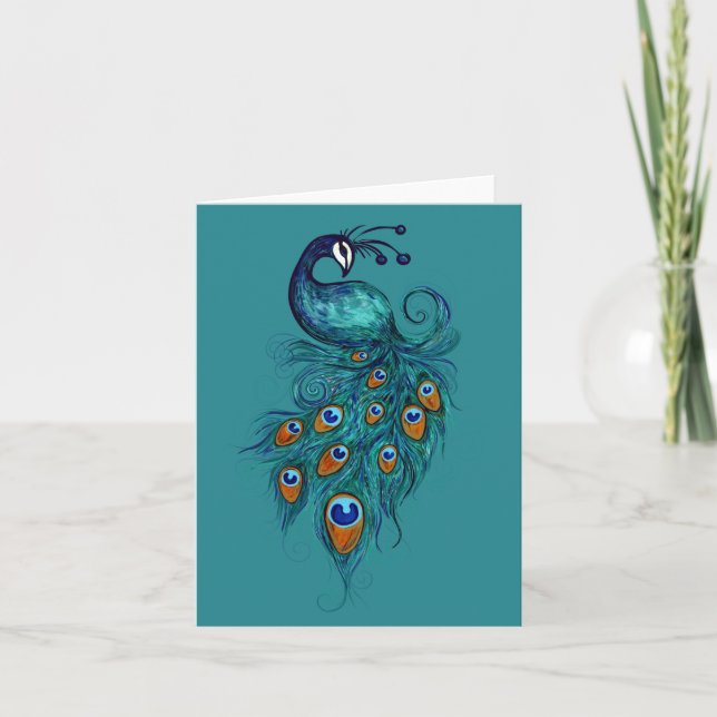 Plumes de paon Peacocks Turquoises (Devant)