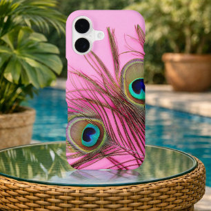 Plumes de paon rose vif