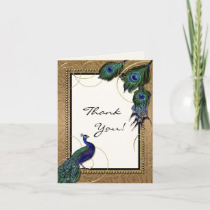 Plumes de paon vintage 7 - Élégant Merci Note