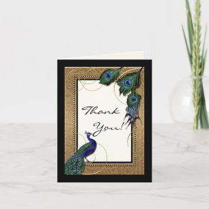 Plumes de paon vintage 7 - Élégant Merci Note
