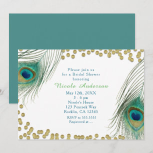 Plumes de paquetage et points d'or Invitation au G