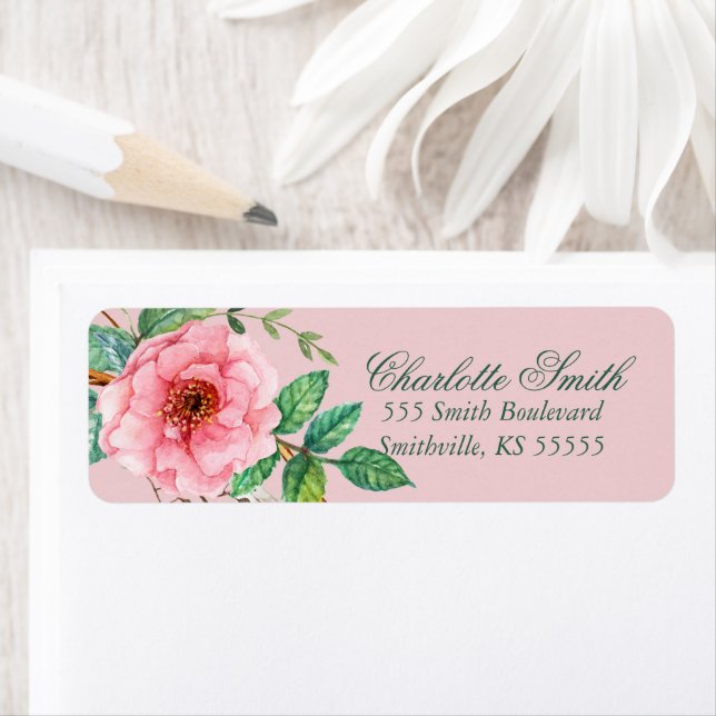 Plumes de pivoine rose classique Design floral (En situation)