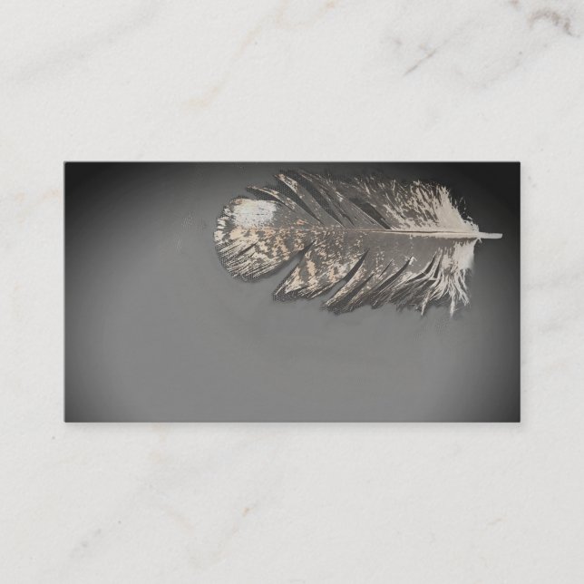Plumes de plumes Gris Cartes de visite rustiques (Devant)