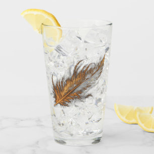 Plumes d'or - Coupe de verre