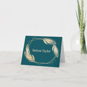 Plumes d'or sur Turquoise