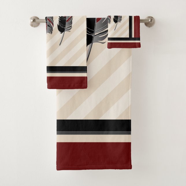 Plumes en crème, marron et noir (En situation)